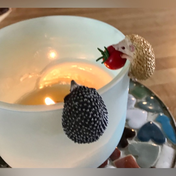 2 Blind Box Hedgehog Ledge Hanger Cup Rim Sitter Grey & White Tomato Figure Toy - Picture 6 of 9